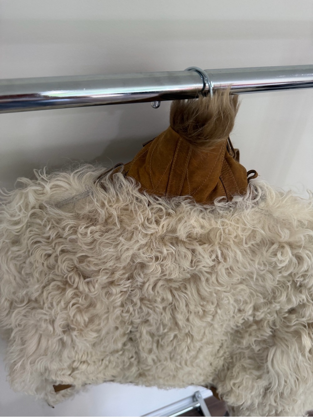 Vintage Late 1970s Glam Fur Full Curly Lamb Jacket RARE Bold Editorial Unique - Picture 10 of 10